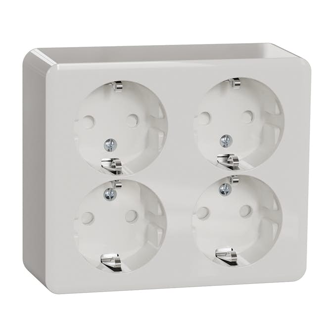 Vägguttag Schneider Electric Exxact 4-vägs