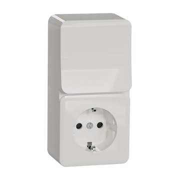 Vägguttag Schneider Electric Exxact Trapp/1-pol