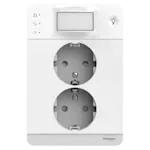 Vägguttag Schneider Electric Exxact Infälld 2-vägs Rörelsedetektor Orienteringsljus 16A IP21 Snabbanslutning Vit