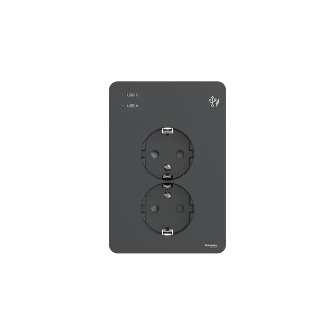 Vägguttag Schneider Electric Exxact Primo Infälld 2-vägs 2x USB A+C Jordat