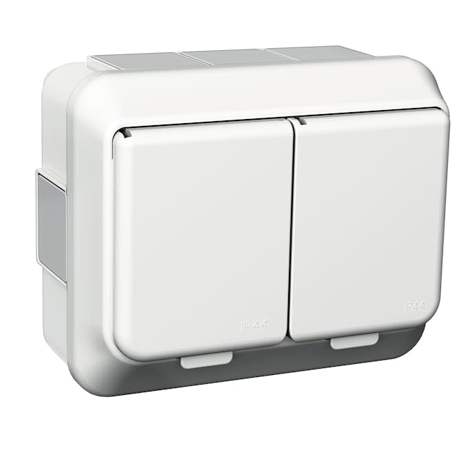 Vägguttag Schneider Electric Exxact Utanpåliggande