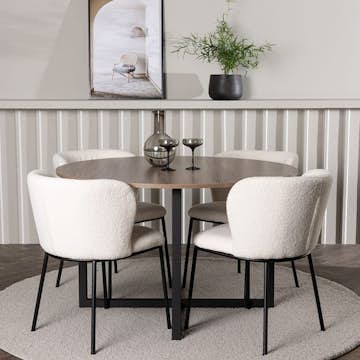 Matgrupp Venture Home Durango Ø120 cm med 4 st Edina stolar