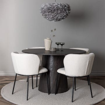 Matgrupp Venture Home Lanzo Ø120 cm med 4 st Edina stolar