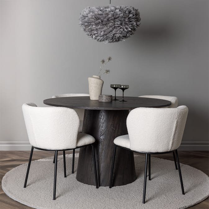 Matgrupp Venture Home Lanzo Ø120 cm med 4 st Edina stolar