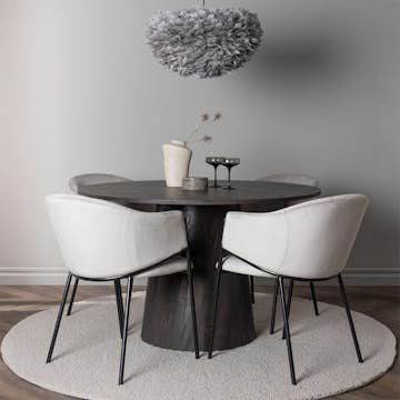 Matgrupp Venture Home Lanzo Ø120 cm med 4 st Evelina stolar