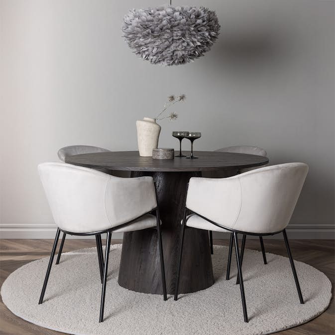 Matgrupp Venture Home Lanzo Ø120 cm med 4 st Evelina stolar