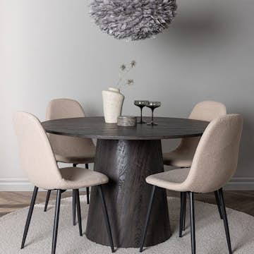 Matgrupp Venture Home Lanzo Ø120 cm med 4 st Polar stolar