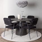 Matgrupp Venture Home Lanzo Ø120 cm med 4 st Yesterday stolar