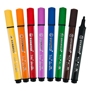 Tuschpennor Stabilo Trio Scribbi 8 Färger