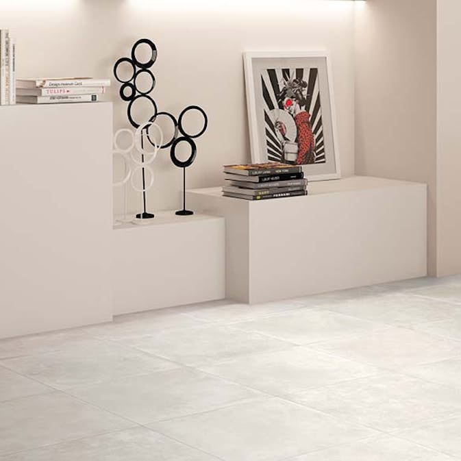 Klinker Höganäs Kakel Europe White Retiff 60x60 cm