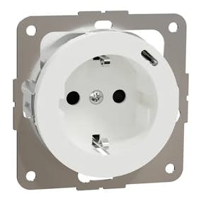 Vägguttag Elko One USB 1-vägs Jordat med Snabbanslutning