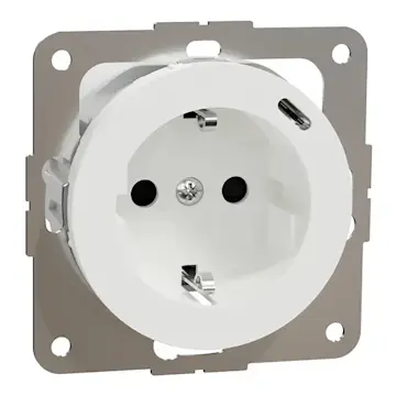 Vägguttag Elko One USB 1-vägs Jordat med Snabbanslutning