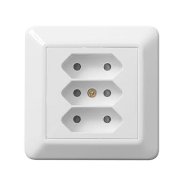 Vägguttag Elko 3-Vägs Euro Infällt RS Renvit