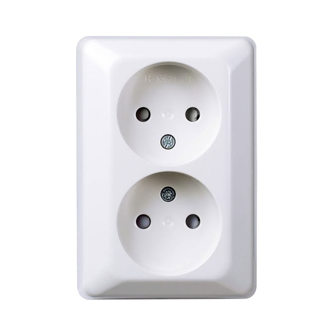 Vägguttag Elko 2-Vägs Utanpåliggande RS Renvit