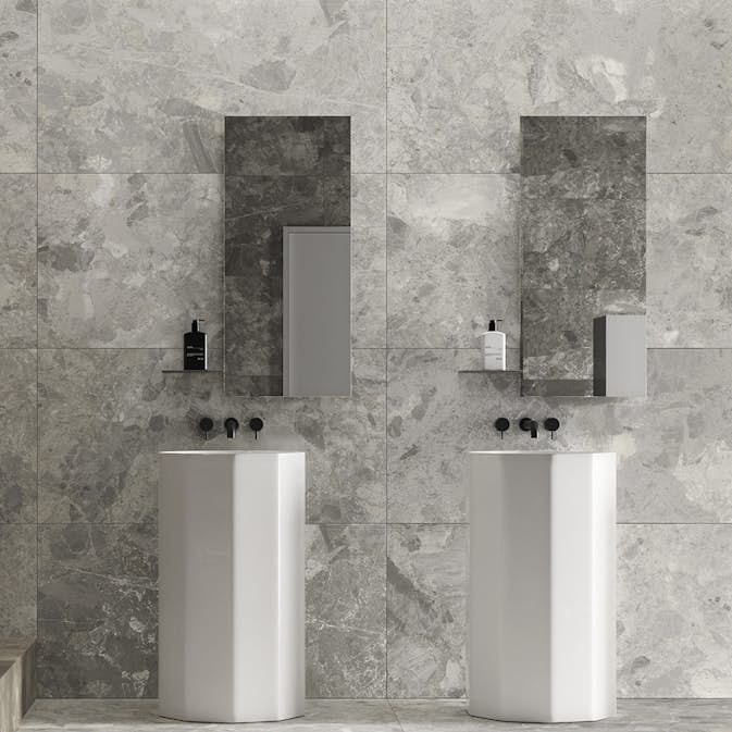 Klinker Höganäs Kakel Mun Grey Retiff 60x60 cm