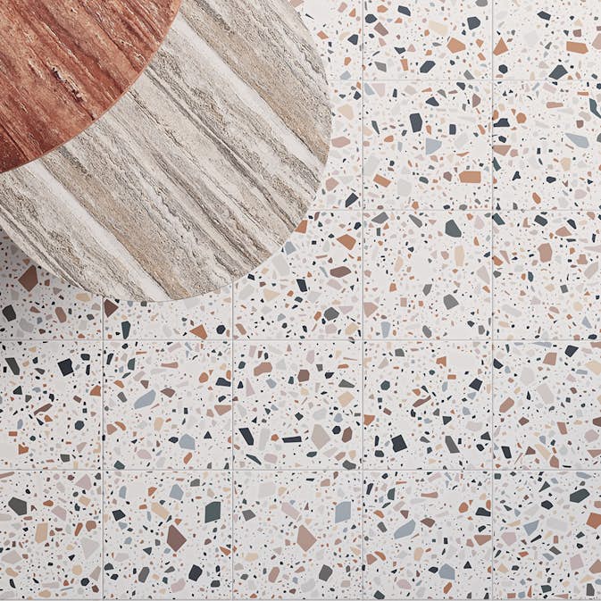Klinker Höganäs Kakel Confetti Bianco Multicolor 18,6x18,6 cm