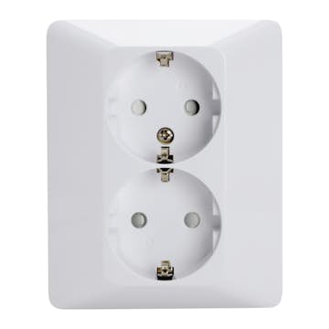 Vägguttag Malmbergs Delta 2-vägs Jordat