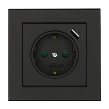 Vägguttag Malmbergs Optima 1-v + Usb