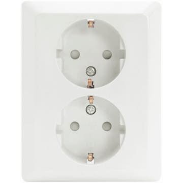 Vägguttag Malmbergs Gamma 2-Vägs Inf med Skruvanslutning