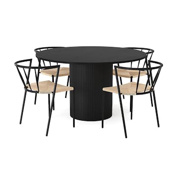 Matgrupp In Living Kopparbo Ø130 cm med 4 st Winston stolar