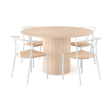 Matgrupp In Living Kopparbo Ø130 cm med 4 st Elysia stolar