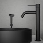 Tvättställsblandare Scandtap Steel Voyage High med Sidodusch