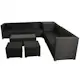Loungegrupp Lyfco Djursvik 234 Utemöbler i Svart Konstrotting med Inbyggd Förvaring