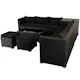 Loungegrupp Lyfco Djursvik 234 Utemöbler i Svart Konstrotting med Inbyggd Förvaring