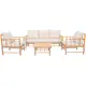Loungegrupp Lyfco Lovön Utemöbler i Bambu med Dynor, Beige