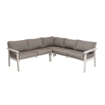 Träsoffa ute Eden Wood Ransvik Hörnsoffa 200 x 200 cm inkl Dynor Greige