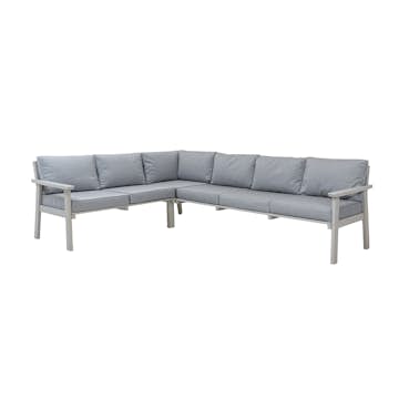 Träsoffa Ute Eden Wood Ransvik Hörnsoffa 200 x 270 cm inkl Dynor Greige