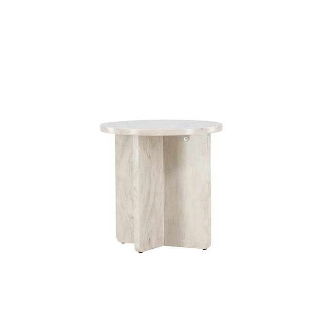 Sidobord Venture Home Ålesund Låg Runt Bord/Piedestal med Marmorlook