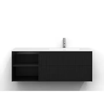 Tvättställsskåp Svedbergs Epos 120x45 med 2 Lådor och 2 Öppna Hyllor