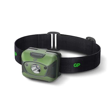 Laddningsbar Pannlampa GP Batteries Discovery CHR41 300lm Grön/Svart