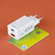 Laddare HAMA 1x USB-C 1x USB-A GaN 45W Vit