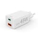 Laddare HAMA 1x USB-C 1x USB-A GaN 45W Vit