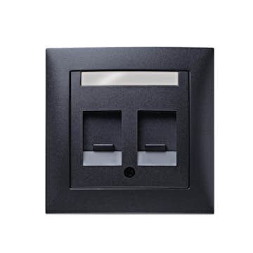 Centrumbricka Hager med Ram för 2x Keystone-uttag Rak Utan Klor S.1