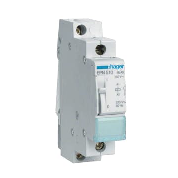 Impulsrelä Hager 1 Modul Spolspänning 230 V AC för Impulsstyrning upp till 16 A AC-7a