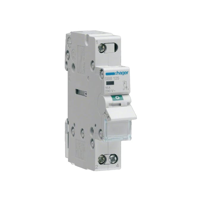 Strömställare Hager 1-polig med LED-lampa 1 Modul 25 A 230 V
