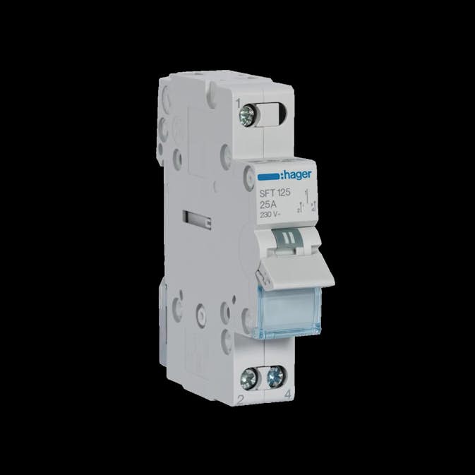 Växlingsomkopplare Hager I-O-II med O i Mittposition 1 Modul 1 25 A 230 V