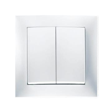 Tryckknapp Hager Komplett med Ram Kron 10 A Återfjädrande med Klor Snabbanslutning S.1