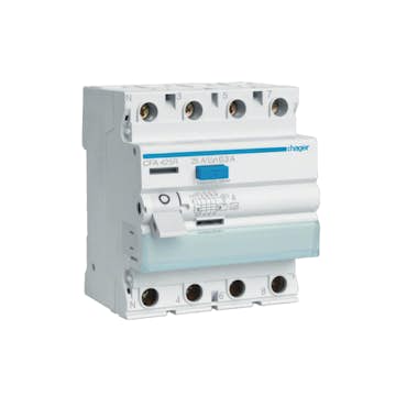 Jordfelsbrytare Hager 4-polig Typ A 6 kA 300 mA Felström