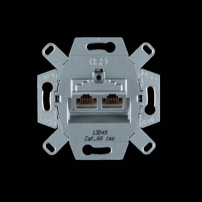 Datauttag Hager Insats utan Klor 8-Polig Kategori 6e Skärmat PoE+ RJ11/RJ12/RJ45 S.1
