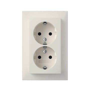 Vägguttag Hager 2-vägs Insats med Klor Snabbanslutning S.1