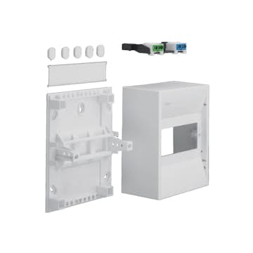 Plastkapsling Hager Minigamma 1 Rad Utanpåliggande IP30