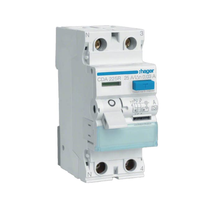 Jordfelsbrytare Hager 2-polig Typ A 6 kA 30 mA Felström