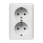 Vägguttag Hager Utanpåliggande Jordade Vit RAL 9010