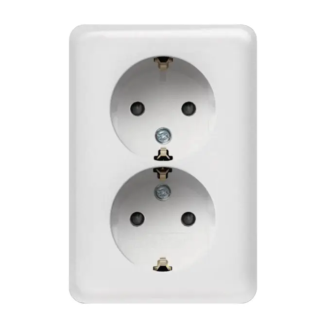 Vägguttag Hager Utanpåliggande Jordade Vit RAL 9010