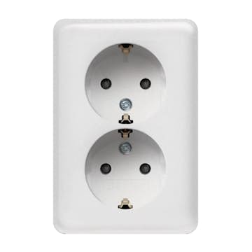 Vägguttag Hager Utanpåliggande Jordade Vit RAL 9010