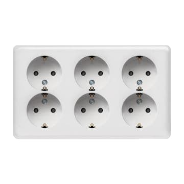 Vägguttag Hager Utanpåliggande Jordade Vit RAL 9010